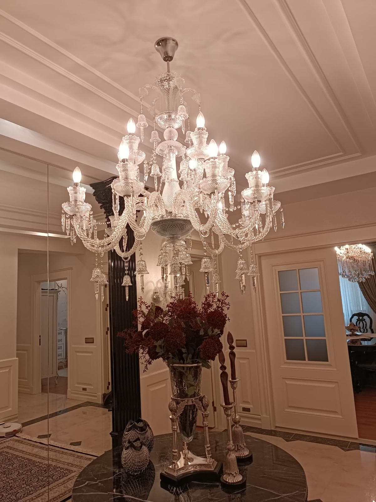Klasik Bohemya Kristal Çok Kollu Lüks Hol ve Antre Avizesi