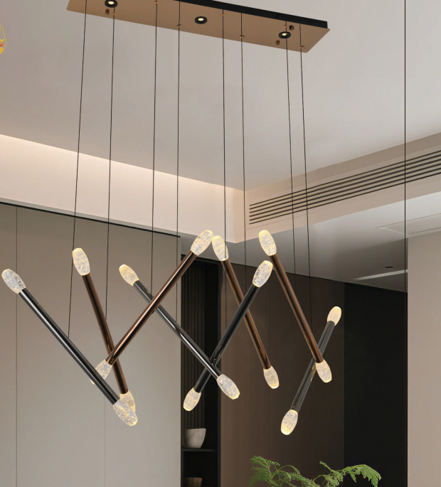 Modern Geometrik Çubuk LED Sarkıt Avize (L1000*H1500) - Görsel 1