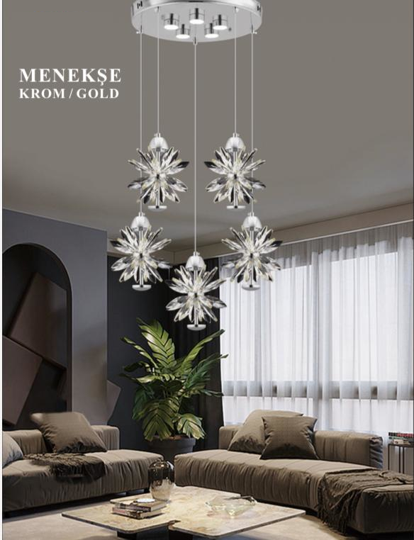 Menekşe Lüks LED Avize Model 2 - Görsel 1