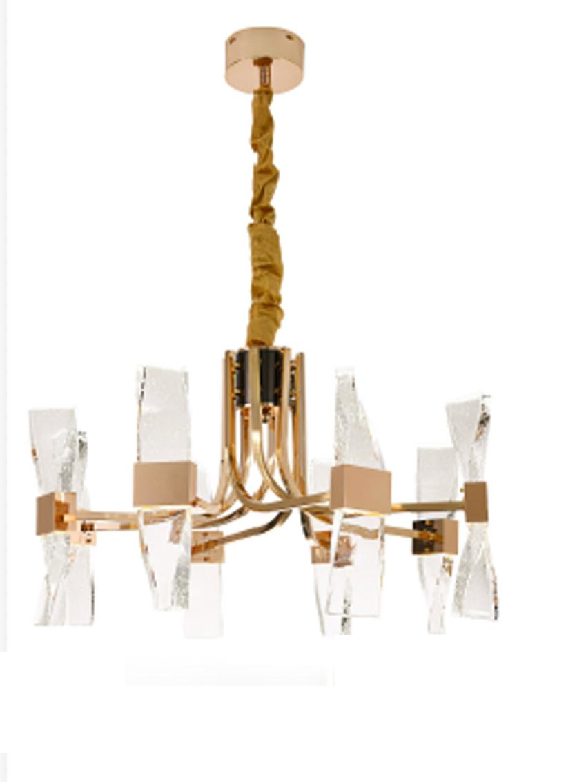 Kristal Taşlı Modern Dairesel LED Avize - Görsel 1